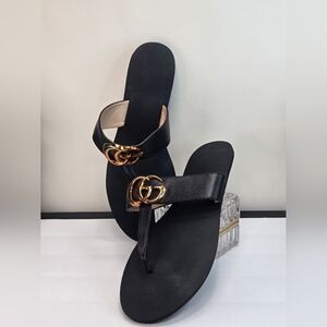Gucci Elegant Black and Gold Women's Sandals